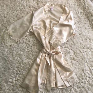 Ivory silk robe. Made for bride worn once
